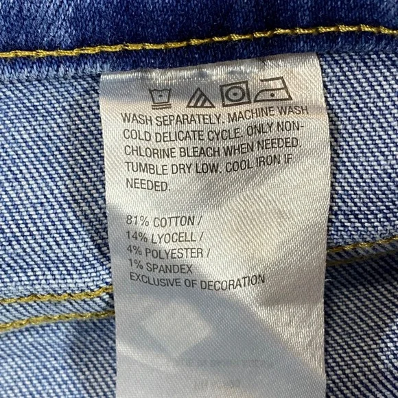 Mally Roncal Womens Wide Leg Jeans Medium Wash Raw Hem Size 4 High Rise Denim - Picture 8 of 11